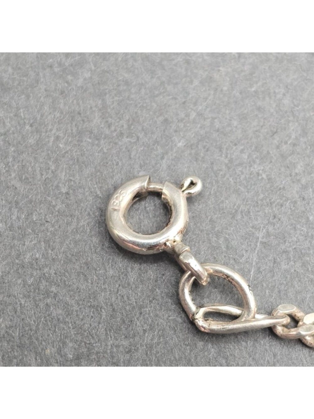 Vintage Sterling Silver Figaro Link Bracelet 6.75" Classic Italian Stackable - Picture 3 of 5